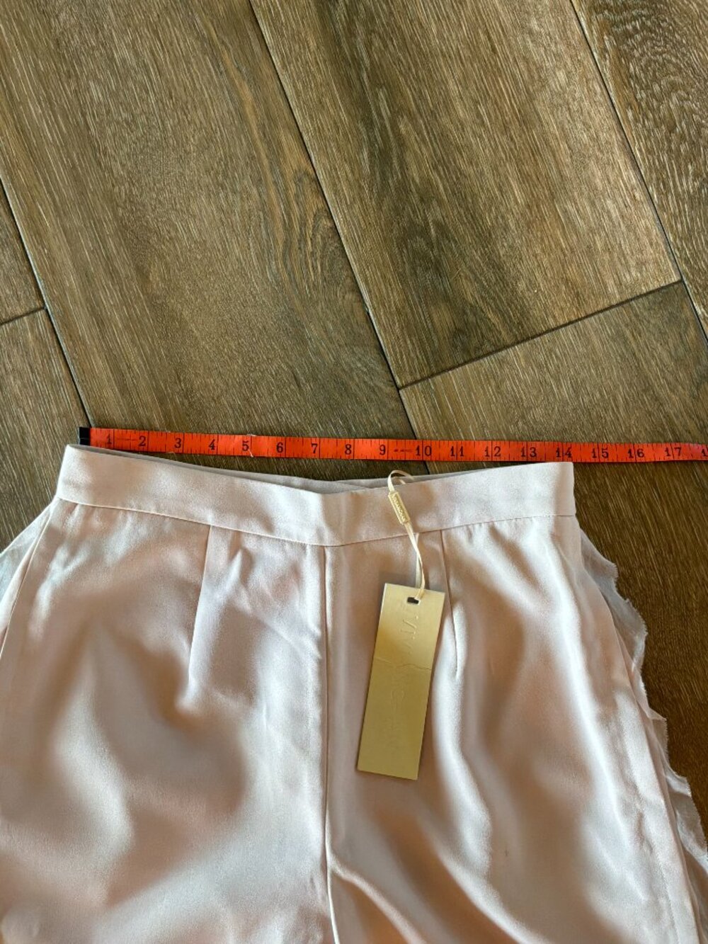NWT Vivian Chan Craner dusty pink, wide leg, silk side seam dress pants size 28 - Picture 2 of 9